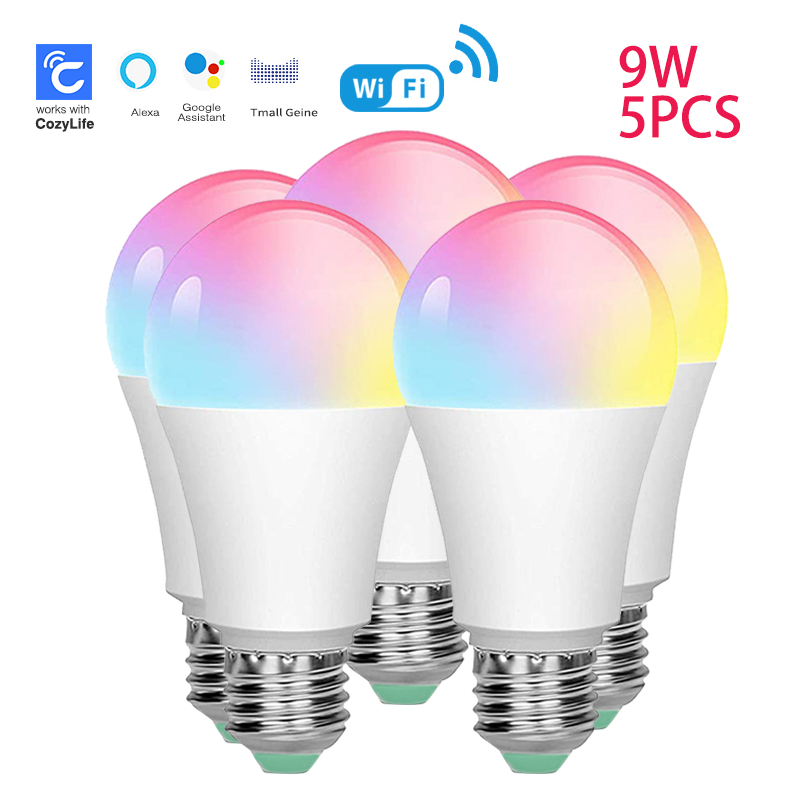Alexa Compatible Bulb - SIXWGH E27 Bulb WiFi 9W Smart
