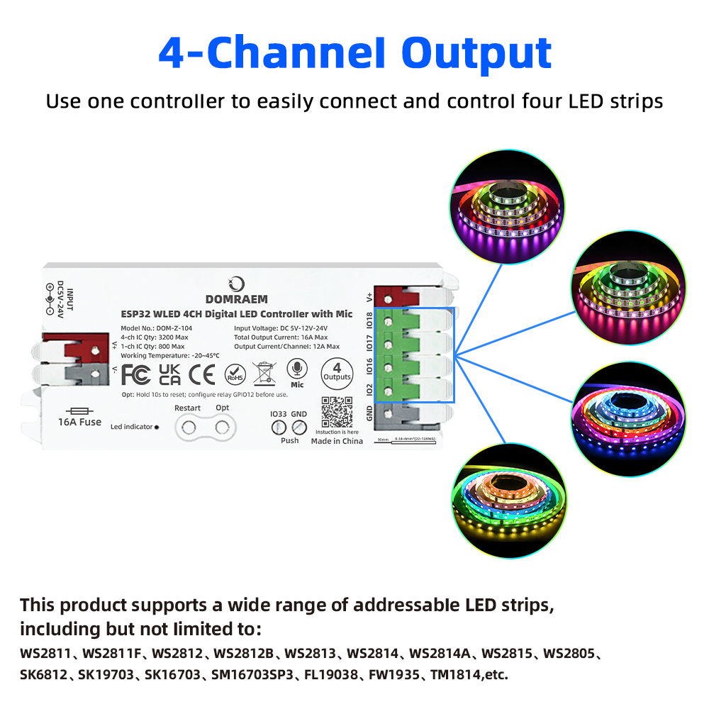 DOMRAEM ESP32 WLED Controller  - đánh giá và giá Alexa Compatible Bulb