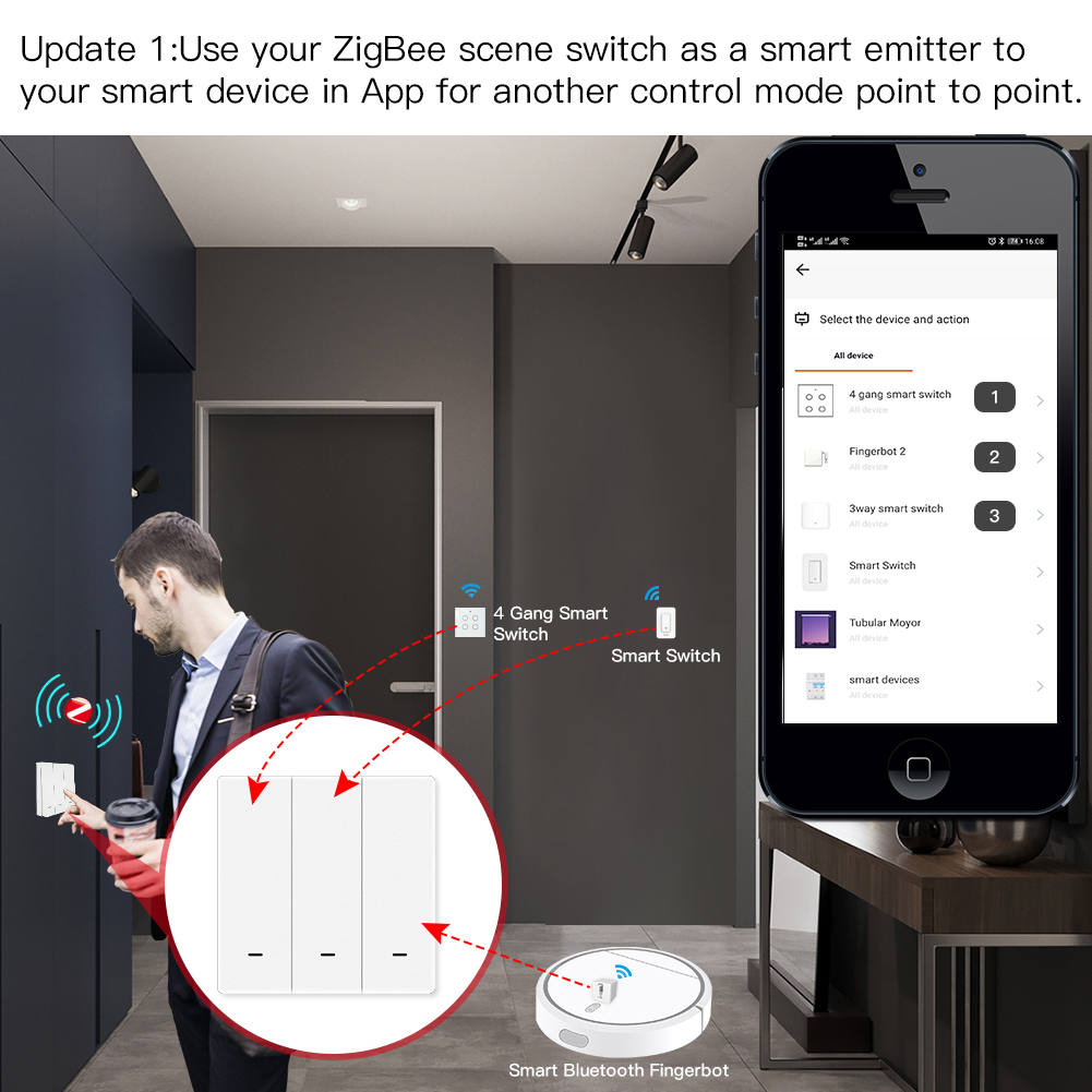 MOES Tuya ZigBee Scene Switch  - đánh giá và giá Smart Home Z Wave